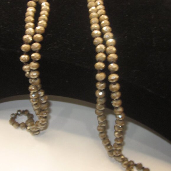 Gray Brown AB Crystal Necklace - Picture 4 of 4